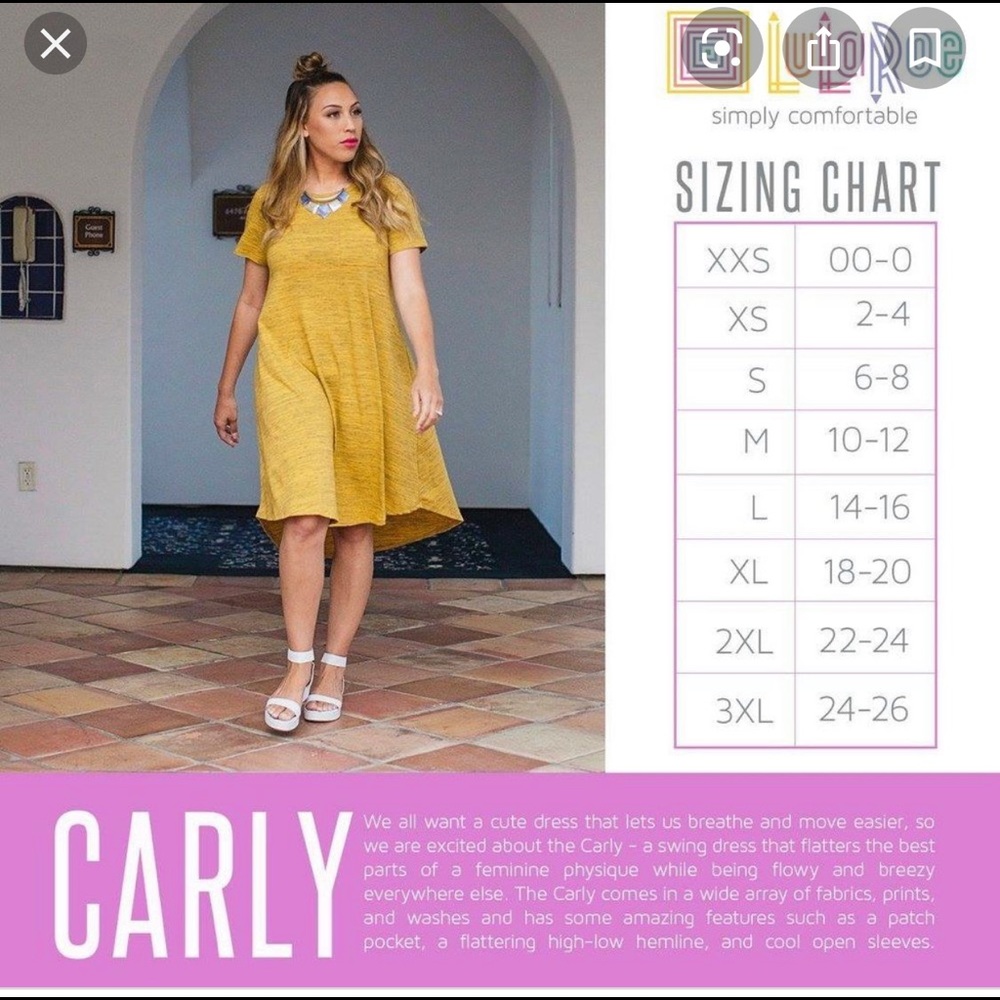 LuLaRoe Carly High Low Dress. Size L